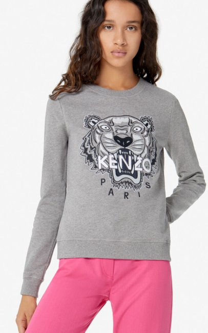 Kenzo Women Tiger Sweatshirt Dove Grey